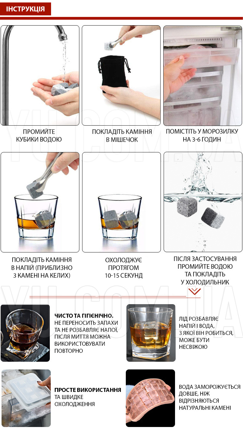 Камни для охлаждения виски Whiskey Stone Камни для охлаждения виски Whiskey Stone
